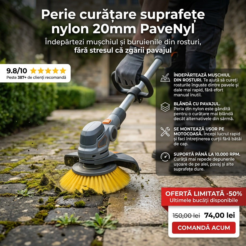 Perie curățare suprafețe nylon 20mm
