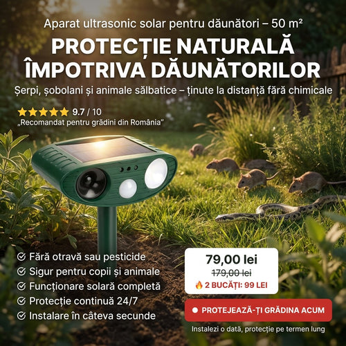 Aparat ultrasonic solar pentru dăunători-50 m²