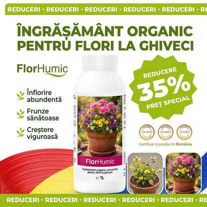 Îngrășământ pentru Plante cu Flori (Interior & Exterior), Înflorire Intensă | FlorHumic