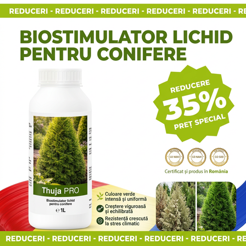 Îngrășământ Bio pentru Tuia și Conifere (Brazi, Molizi) | 1L Thuja PRO